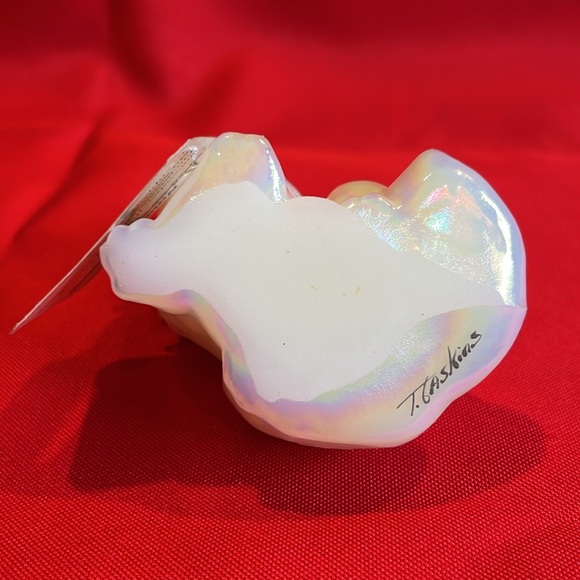 Vintage Fenton Opalescent Hand Painted Cat - November / Topaz - Picture 4 of 11